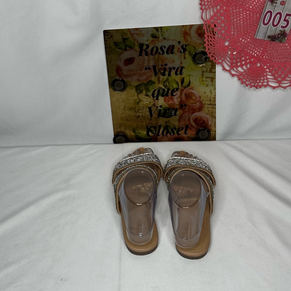NW/OT ShoeDazzle Slide Sandals with Silver Crystal Straps Size 5.5 - Picture 4 of 10